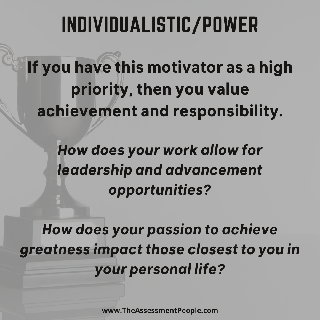 Individualistic Motivator Questions