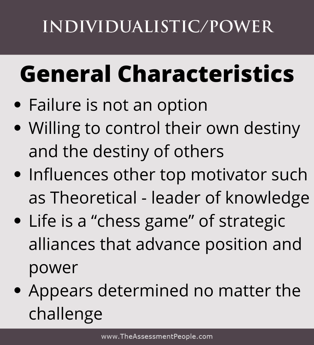 Individualistic Motivator Characteristics