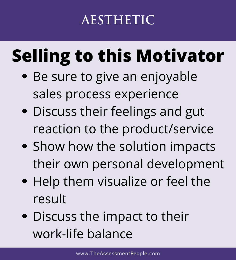 Selling to the Aesthetic Motivator